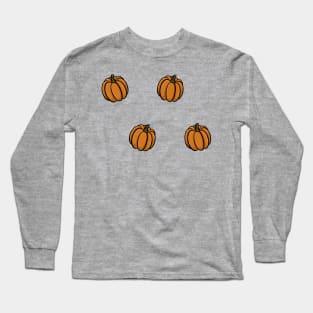 Cute pumpkin cartoon pattern simple minimal cartoon gourd Digital illustration Long Sleeve T-Shirt